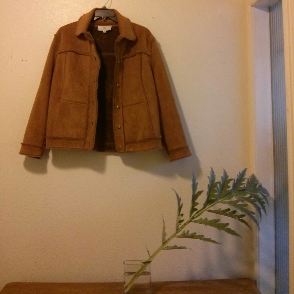 NWOT St. John Sport Faux Shearling Jacket Size L Aviator Bomber Teddy